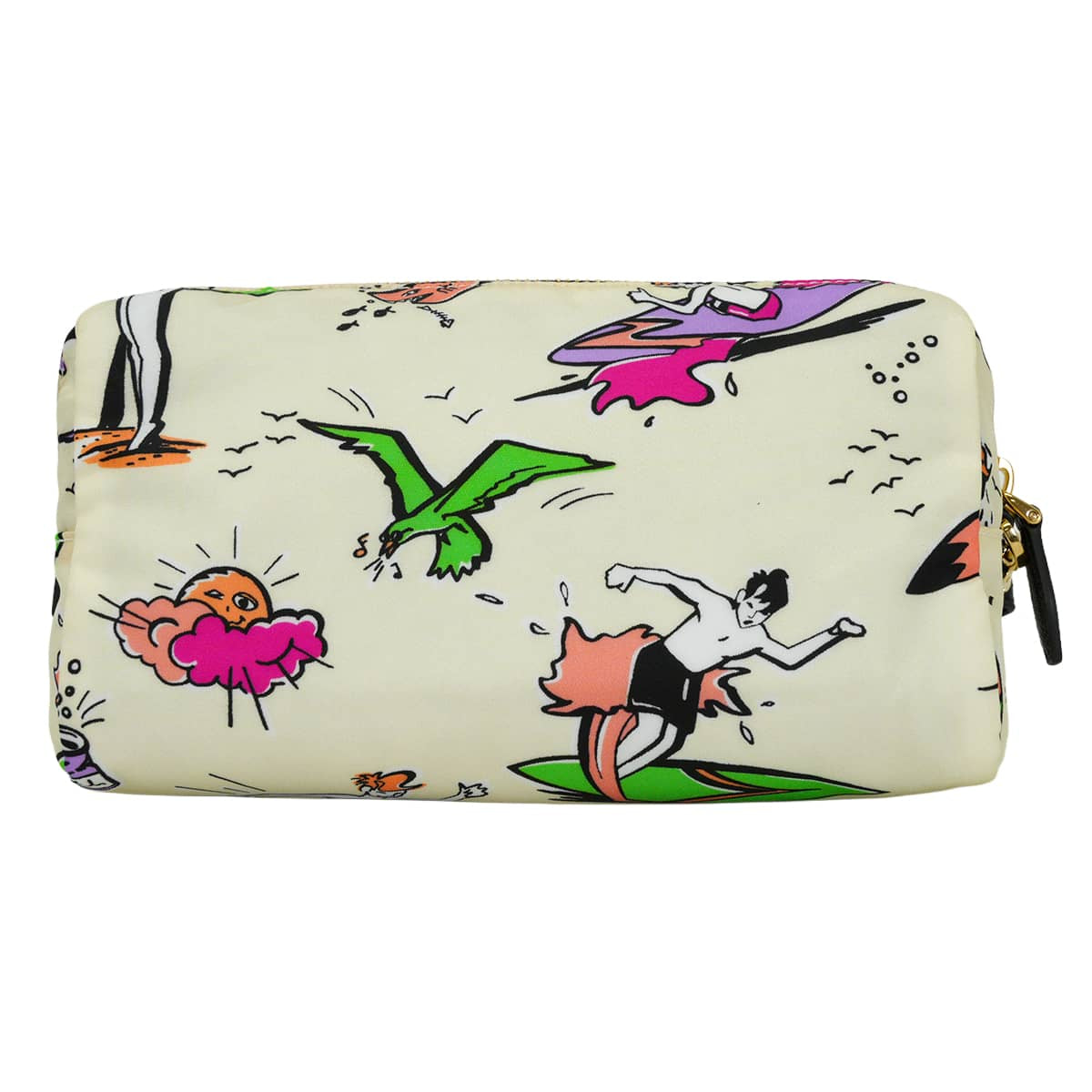 2018SS PRADA Pouch Re_Nylon with strap Iconic Medium Blanc (White)/Multicolor Recycle Polyamide Gold HW 1NS693[EXCELLENT][Authentic]
