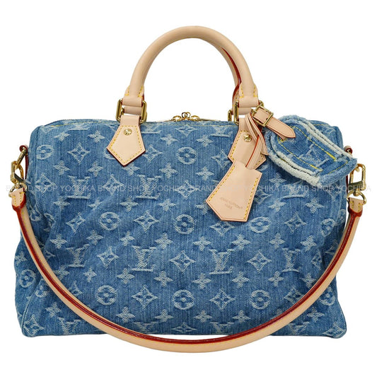 2026SS LOUIS VUITTON Handbag Speedy Soft 30 Blue Monogram Denim Gold HW M14430[BRAND NEW][Authentic]