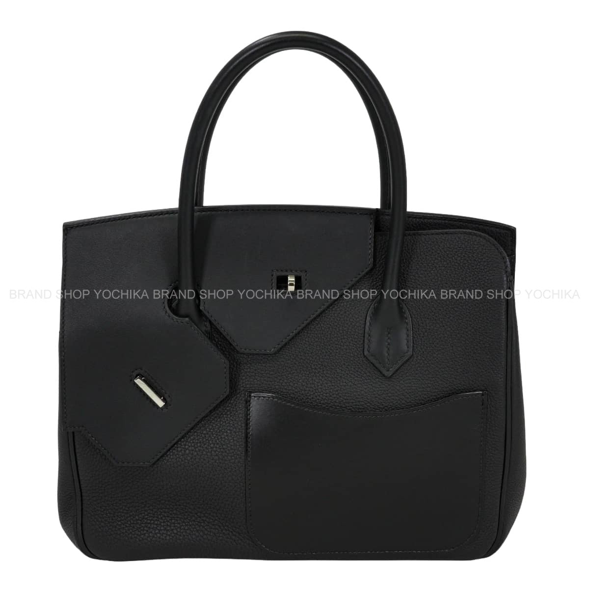 [Pre-loved] 2022AW Limited HERMES Handbag Birkin30 en Desordre Noir (Black) Veau Swift/Veau Togo/Vache Hunter Silver HW Stamp U[USED SA][Authentic]