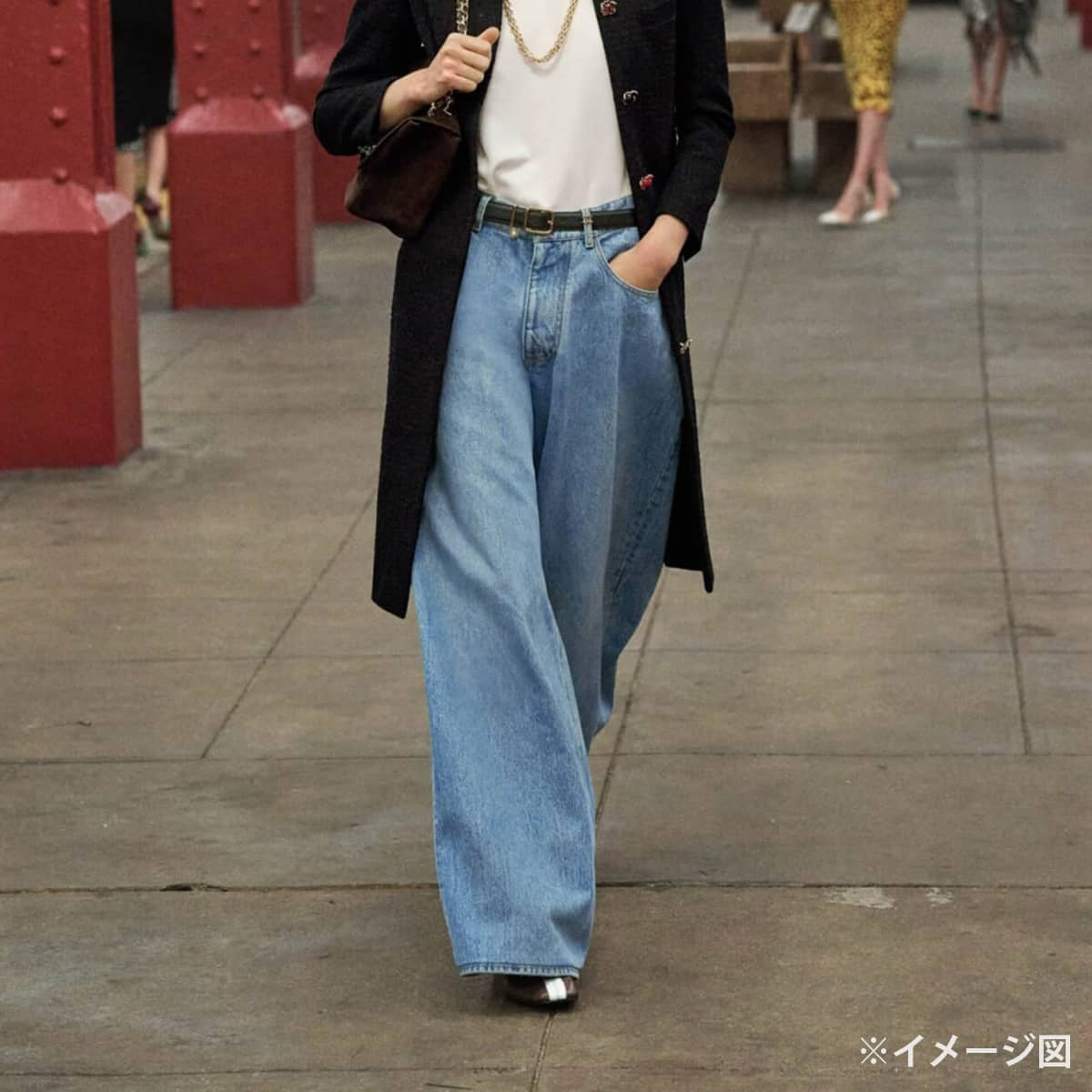 2026 Metiers d'art Collection CHANEL Denim Pants COCO Mark Wide Jeans Blue Denim #34 P82823[BRAND NEW][Authentic]