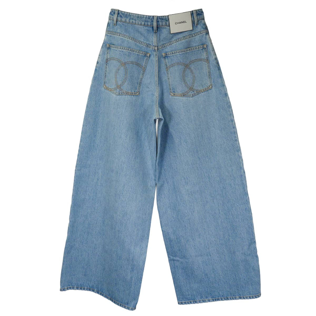 2026 Metiers d'art Collection CHANEL Denim Pants COCO Mark Wide Jeans Blue Denim #34 P82823[BRAND NEW][Authentic]