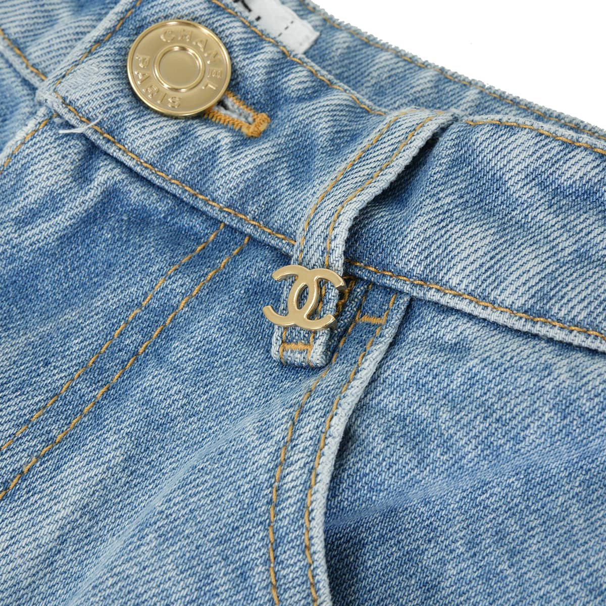 2026 Metiers d'art Collection CHANEL Denim Pants COCO Mark Wide Jeans Blue Denim #34 P82823[BRAND NEW][Authentic]