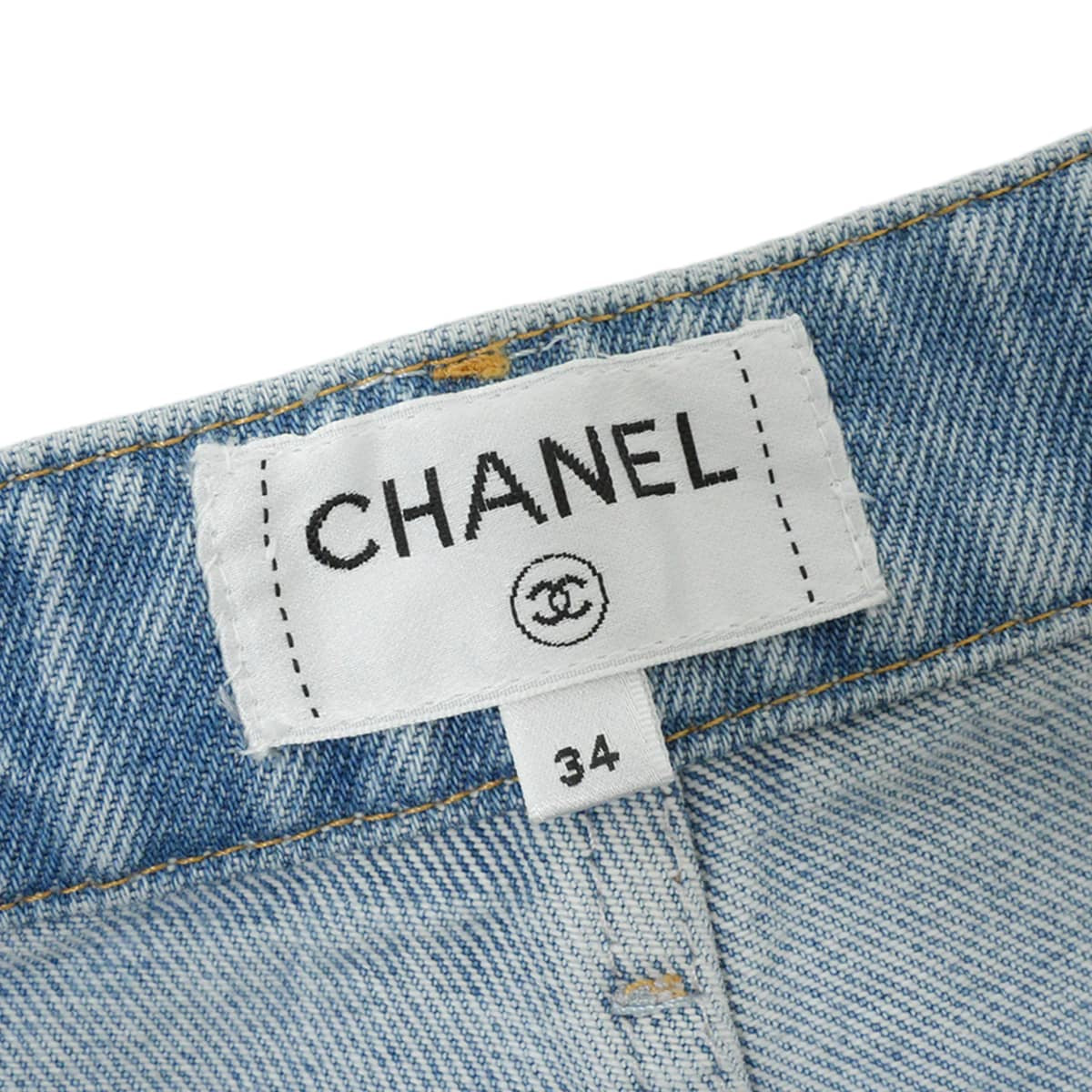 2026 Metiers d'art Collection CHANEL Denim Pants COCO Mark Wide Jeans Blue Denim #34 P82823[BRAND NEW][Authentic]