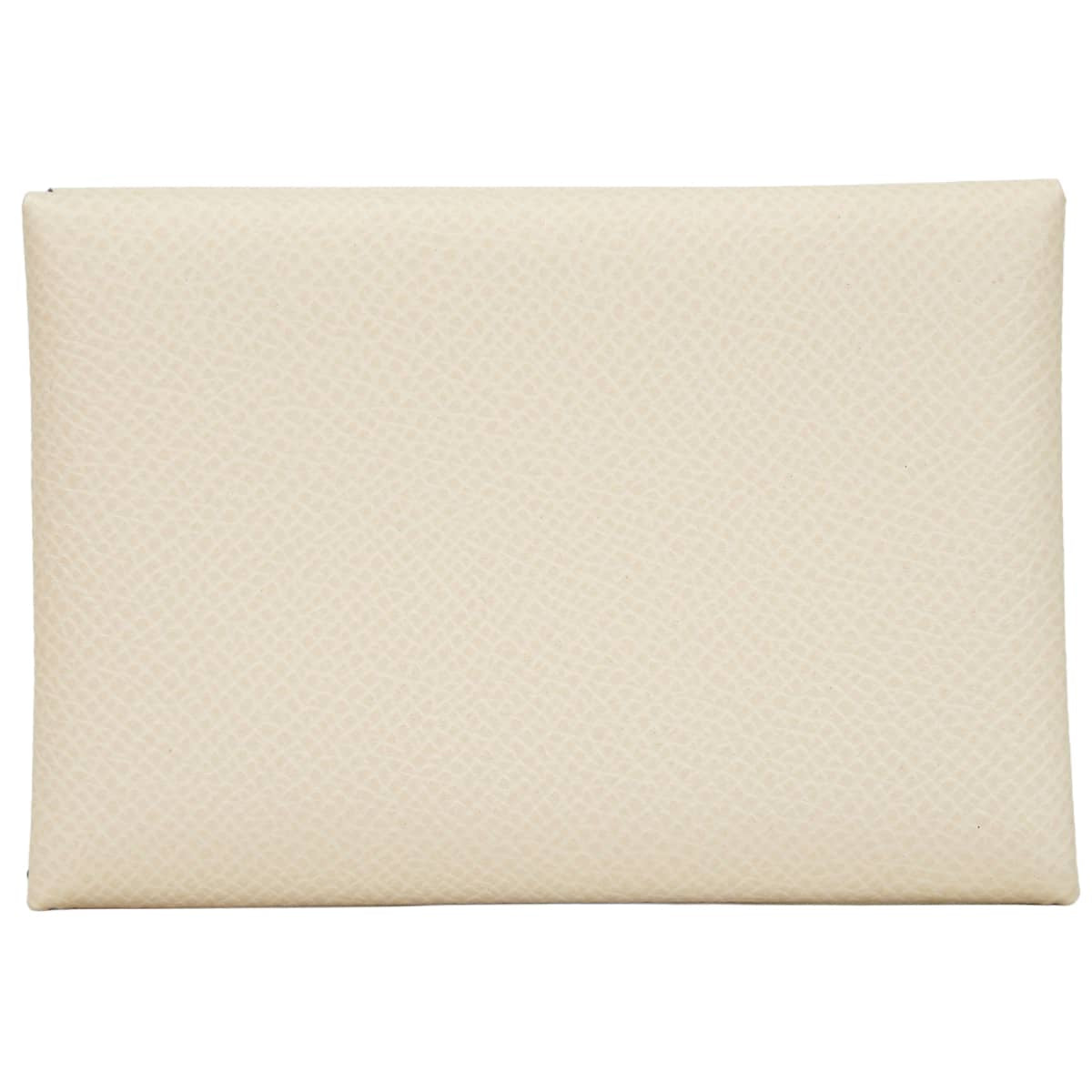 HERMES card holder Calvi Duo Verso Nata/Jaune Poussin Veau Epsom Silver HW Stamp Z[EXCELLENT][Authentic]