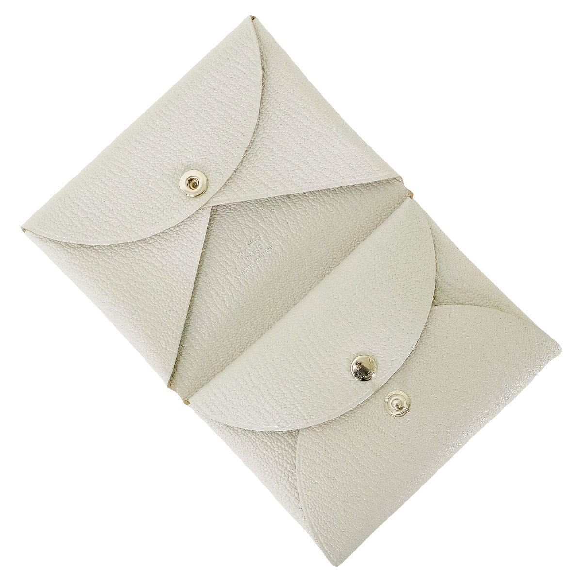 HERMES card holder Calvi Duo New Gris Perle Chevre Mysore Silver HW Stamp W[EXCELLENT][Authentic]