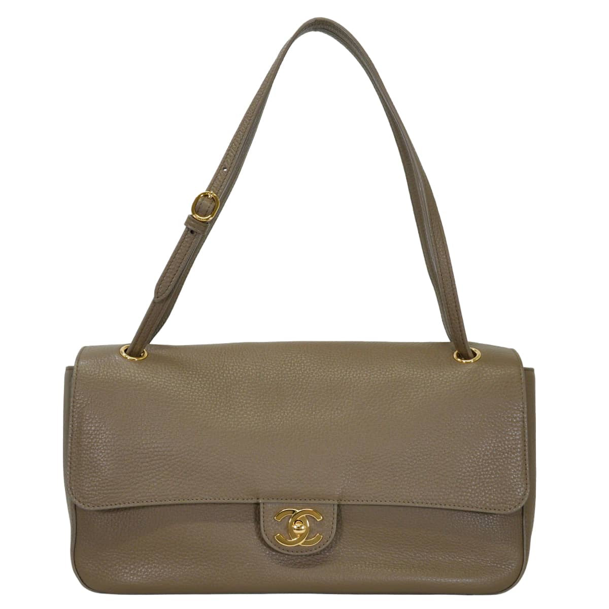 2026 Metiers d'Art Collection CHANEL Handbag MaxiDark khaki/burgundy Graind Calf(Caviarskin) Gold HW AS6231[EXCELLENT][Authentic]