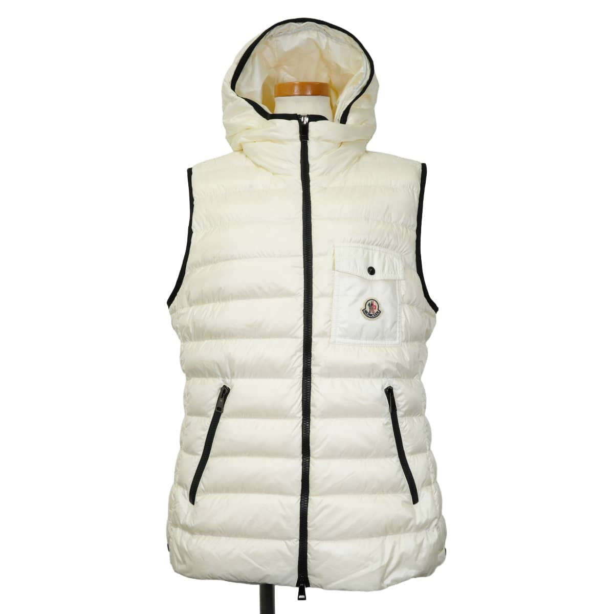 [Pre-loved] 2021AW MONCLER Down vest GLYCO Blanc (White) Down/Feather #5 H10931A00062[LIKE NEW][Authentic]