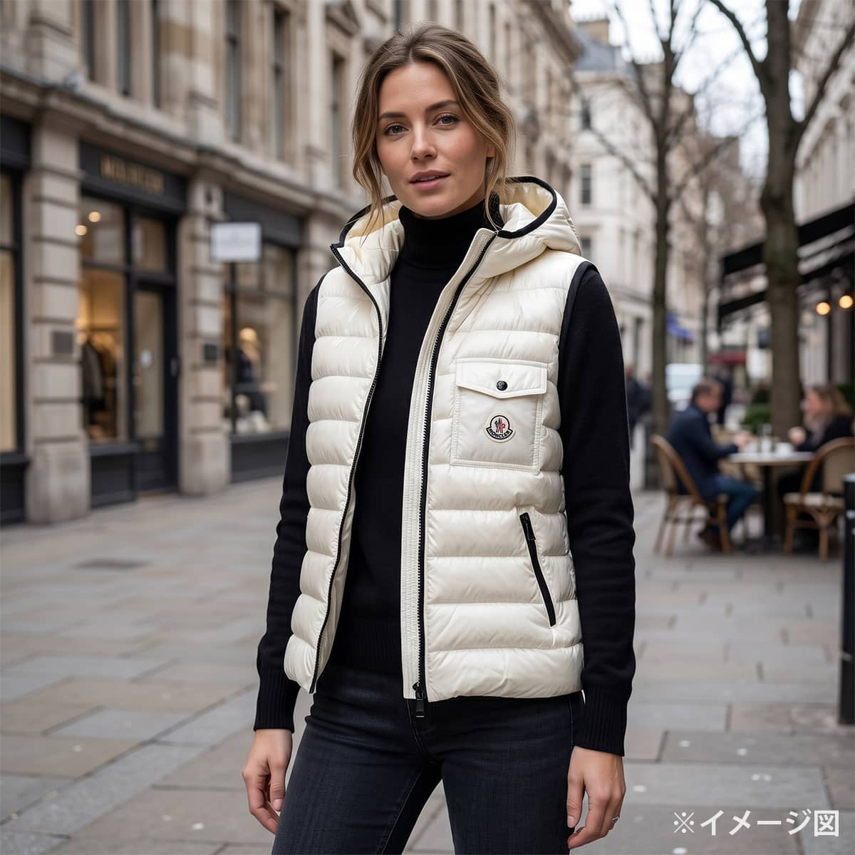 [Pre-loved] 2021AW MONCLER Down vest GLYCO Blanc (White) Down/Feather #5 H10931A00062[LIKE NEW][Authentic]