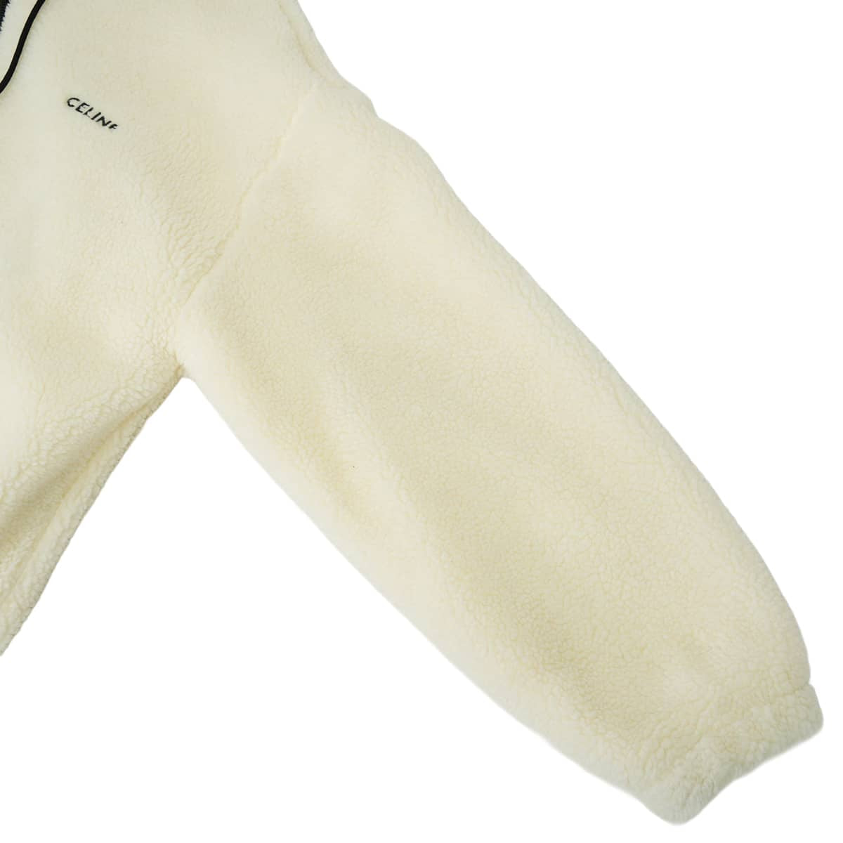 [Pre-loved] CELINE Hooded sweatshirt Logo fleece zip-up Loose hoodie (Eddie era) Blanc (White) Acrylic/Polyester #M Black HW 2Y905699M.01OB[LIKE NEW][Authentic]