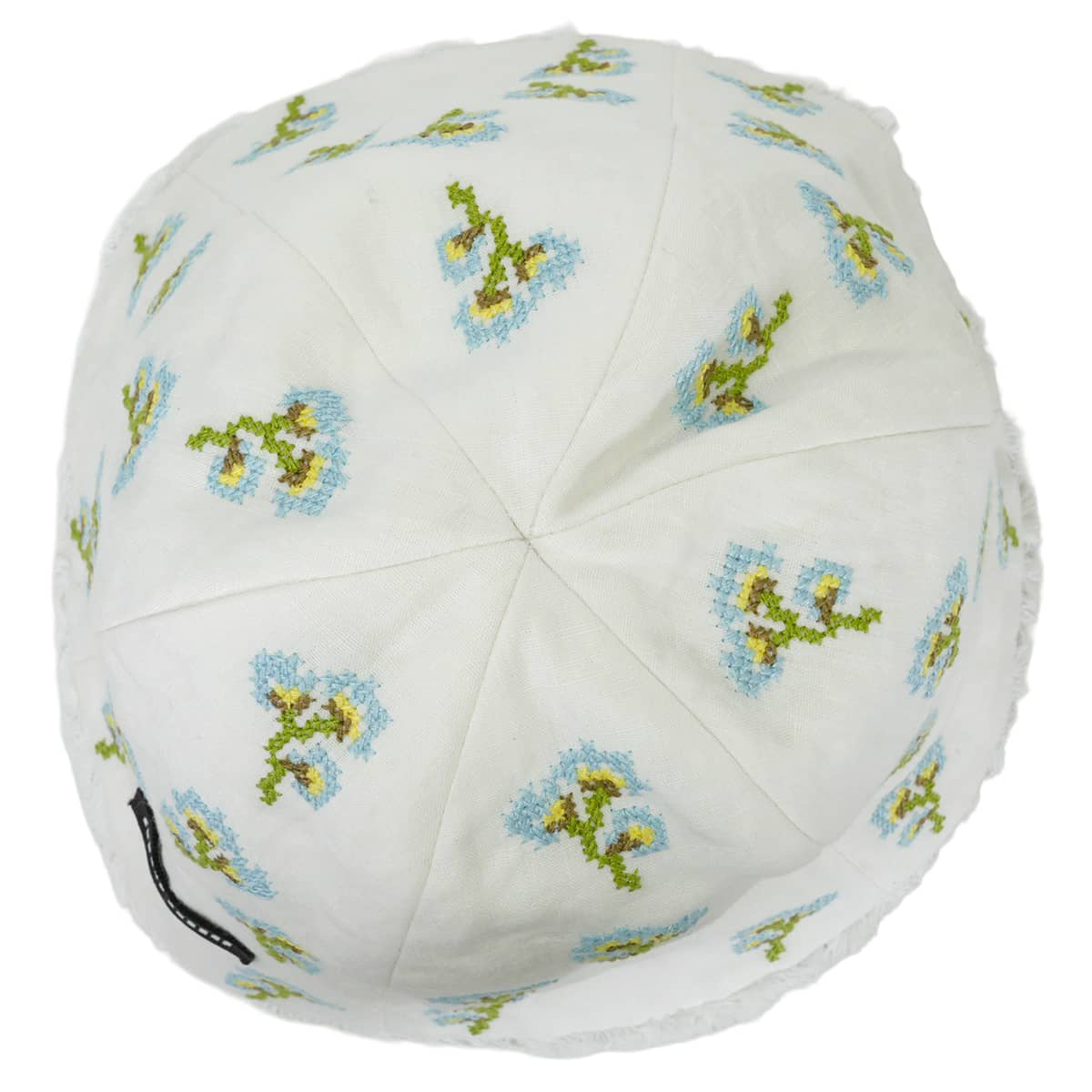 Miu Miu cap Beanie logo flower design embroideryBlanc (White)/Light blue Cotton 5HC502_2IHWF0W3D[EXCELLENT][Authentic]