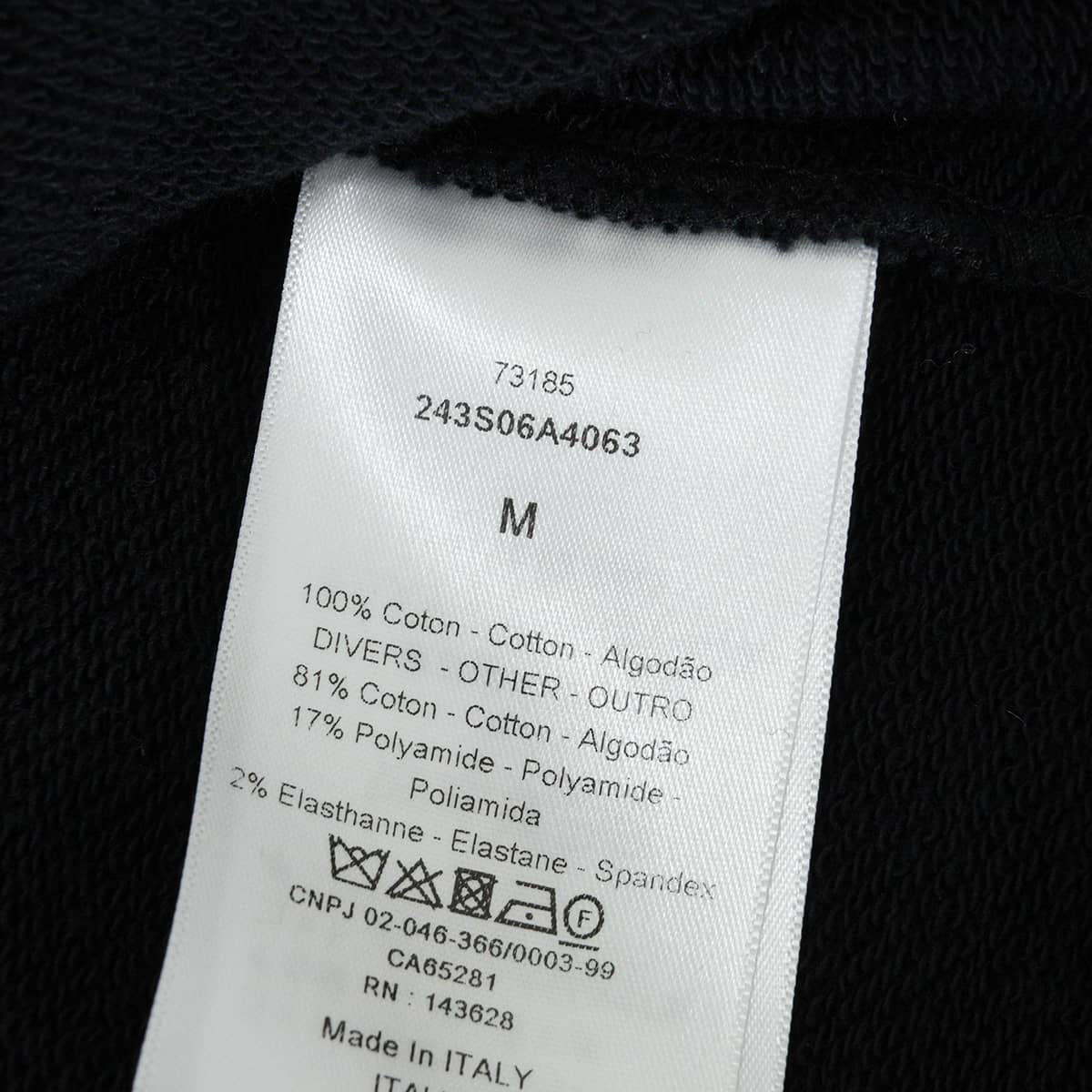 [Pre-loved] 2022 Cruise Collection Dior Hooded sweatshirt VIBE Hoodie Short Sleeve Noir (Black)/Blanc (White) Cotton #M 243S06A4063[LIKE NEW][Authentic]