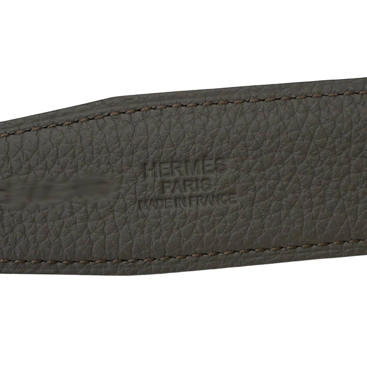 HERMES belt H Constance 32 Reversible Noir (Black)/Etain Box Calf/Veau Togo Silver HW Stamp G[BRAND NEW][Authentic]