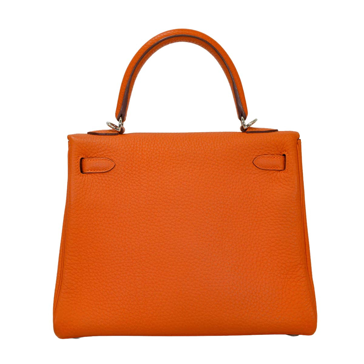 [Pre-loved] HERMES Shoulder bag Kelly25 Retourne Orange Veau Togo Silver HW Stamp □R[LIKE NEW][Authentic]