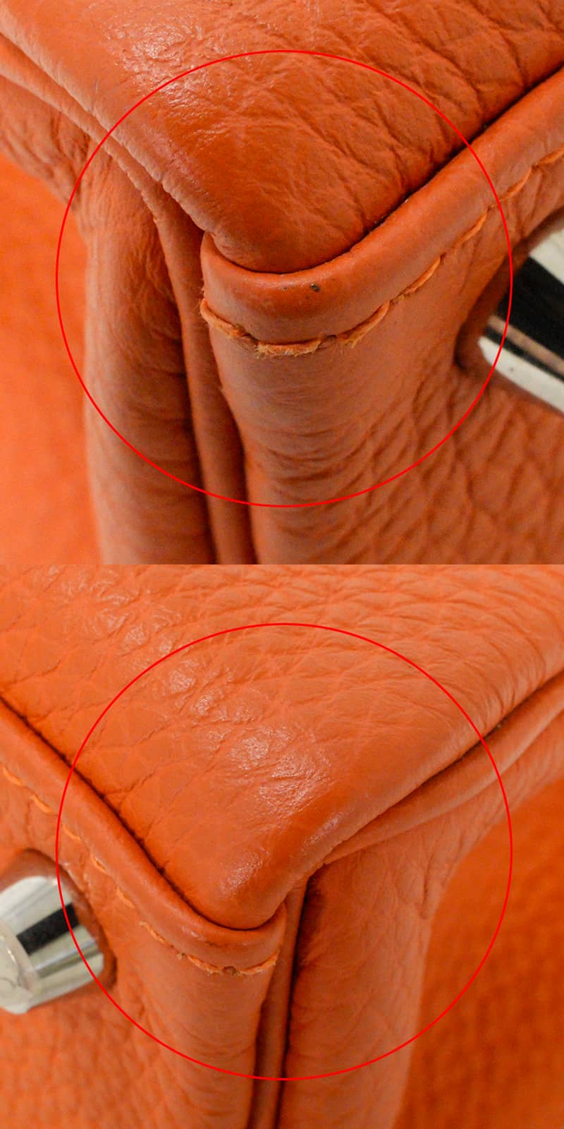 [Pre-loved] HERMES Shoulder bag Kelly25 Retourne Orange Veau Togo Silver HW Stamp □R[LIKE NEW][Authentic]