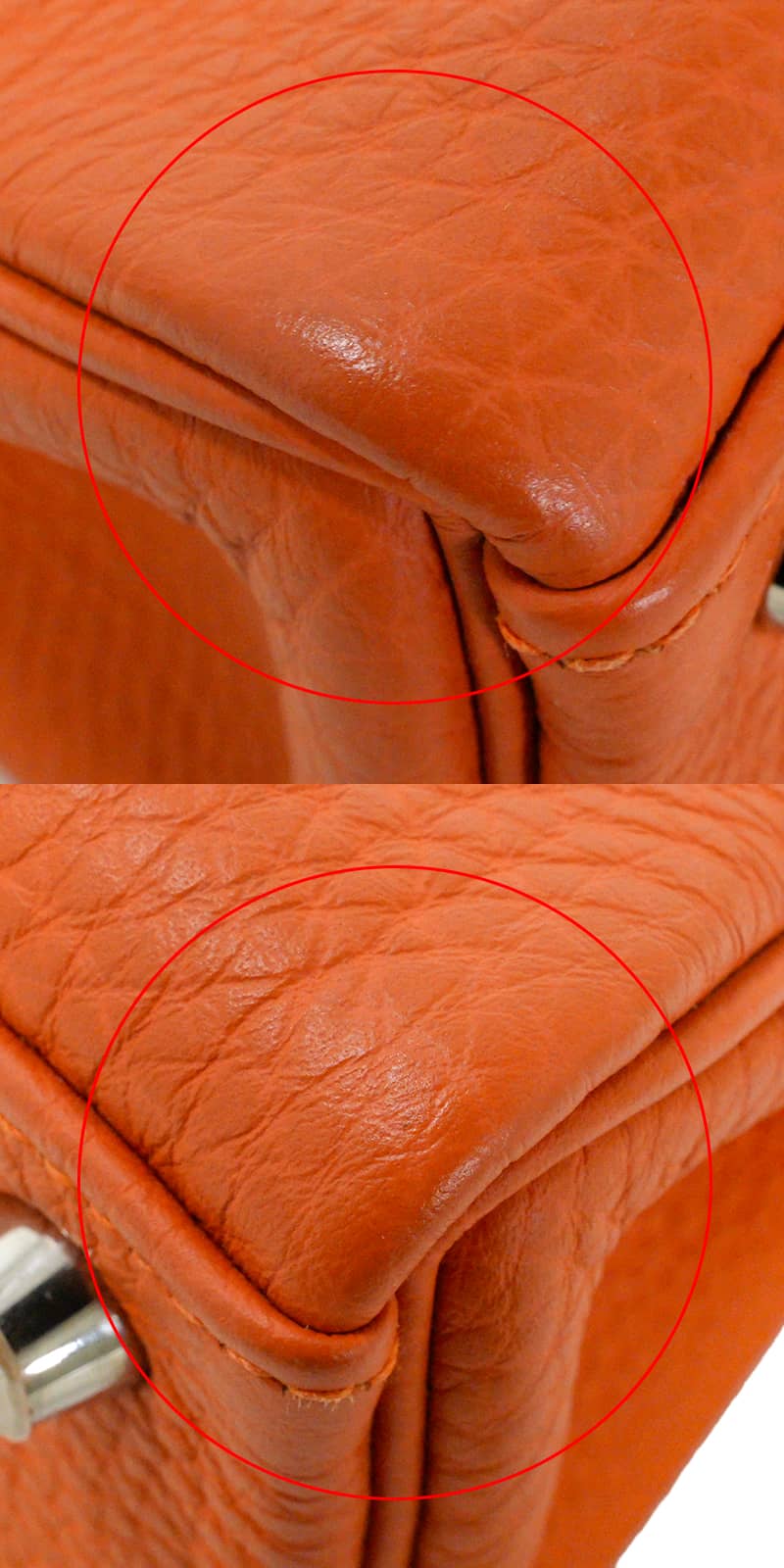 [Pre-loved] HERMES Shoulder bag Kelly25 Retourne Orange Veau Togo Silver HW Stamp □R[LIKE NEW][Authentic]