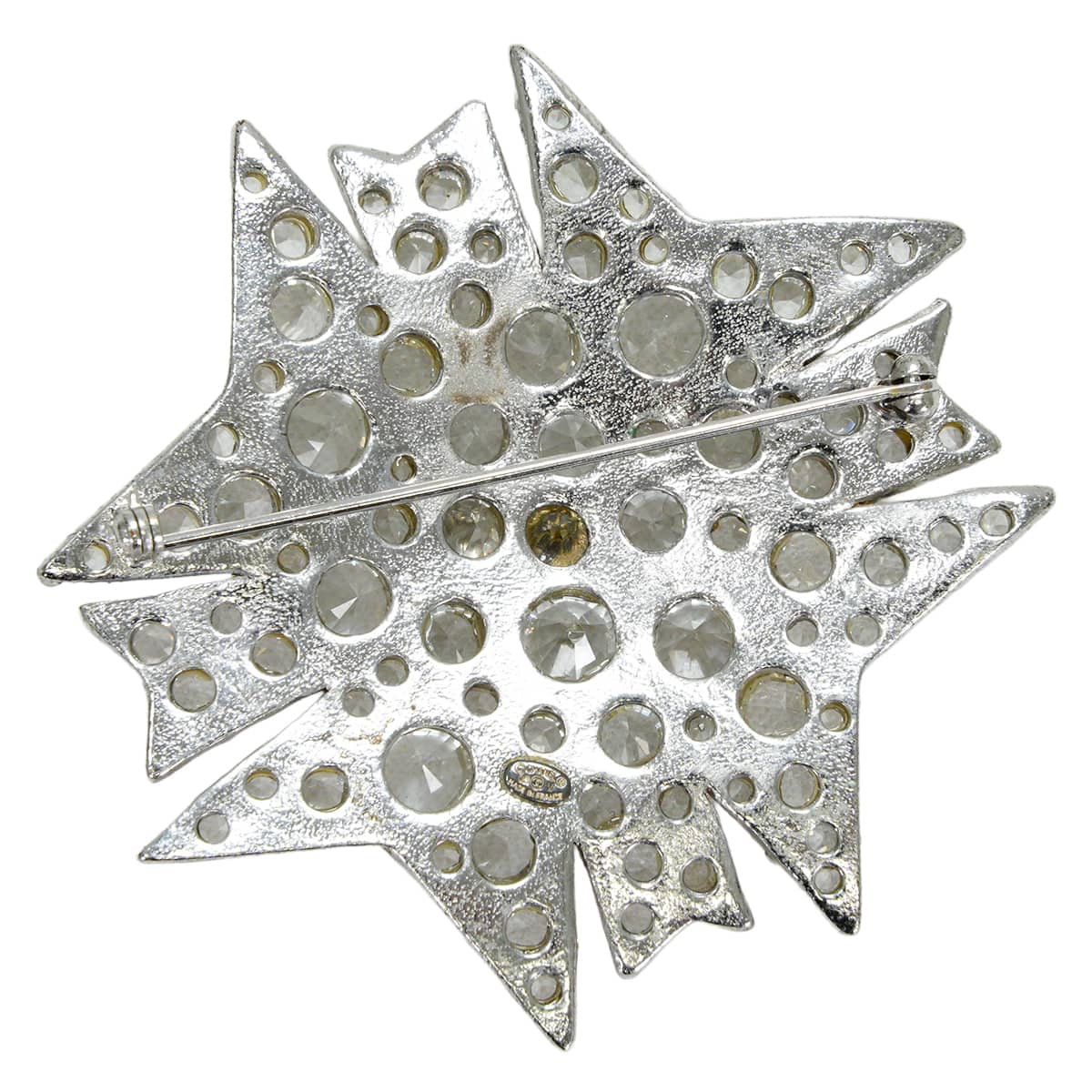 [Pre-loved] CHANEL broach Rhinestone COCO Mark Star Ribbon Strass Silver/Not Specified Metal/Rhinestone Silver HW[LIKE NEW][Authentic]