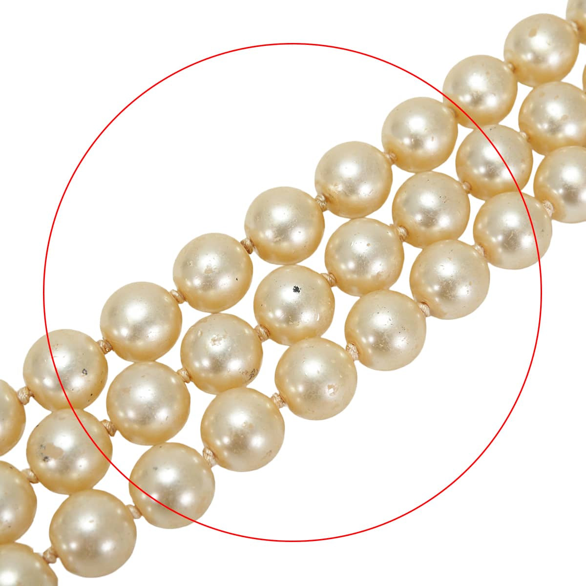 [Pre-loved] CHANEL necklace Belt Heart Rhinestone COCO Markoff white Fake Pearl Silver HW[USED A][Authentic]