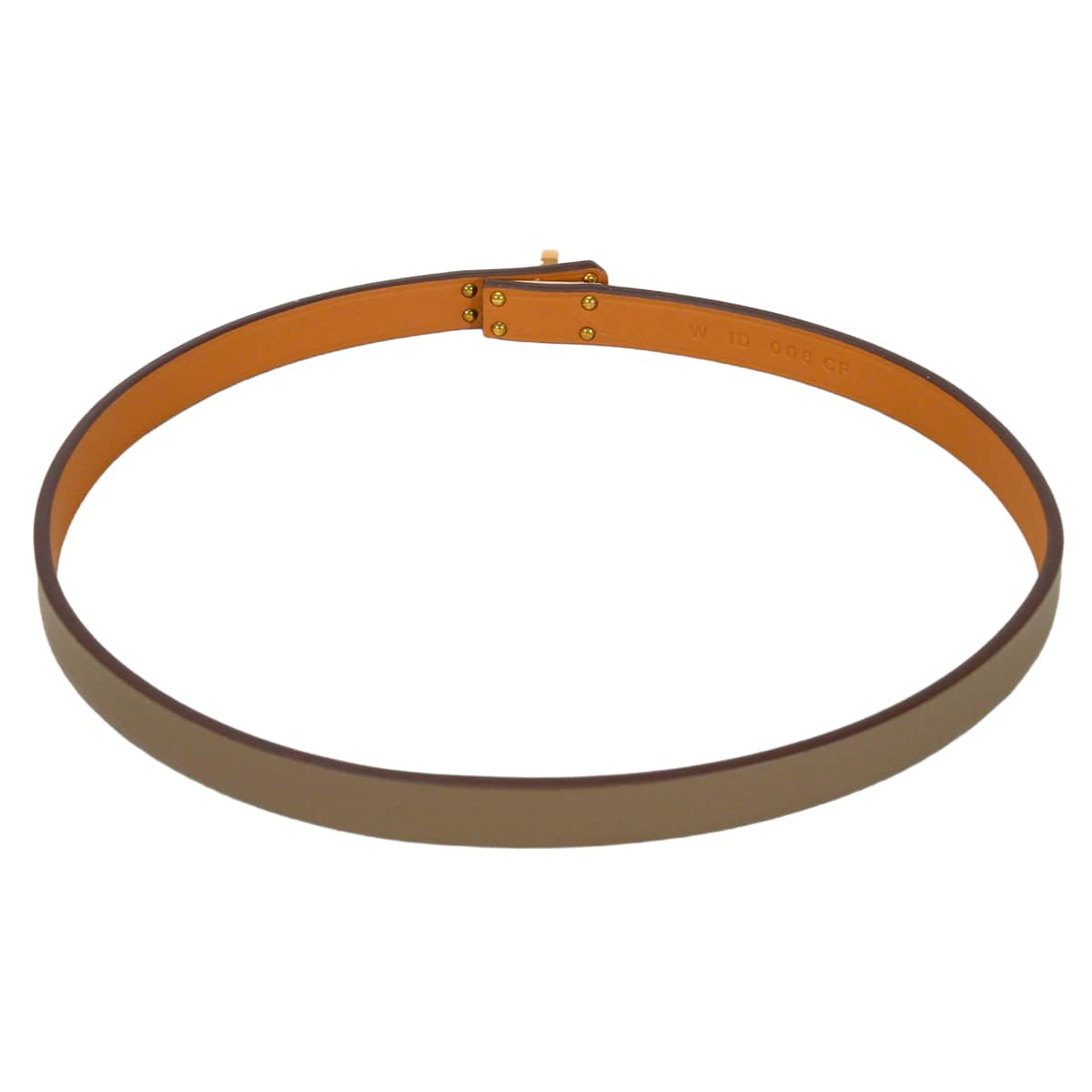 HERMES necklace Choker Mini Kelly Etoupe Veau Swift Rose Gold HW Stamp W[EXCELLENT][Authentic]