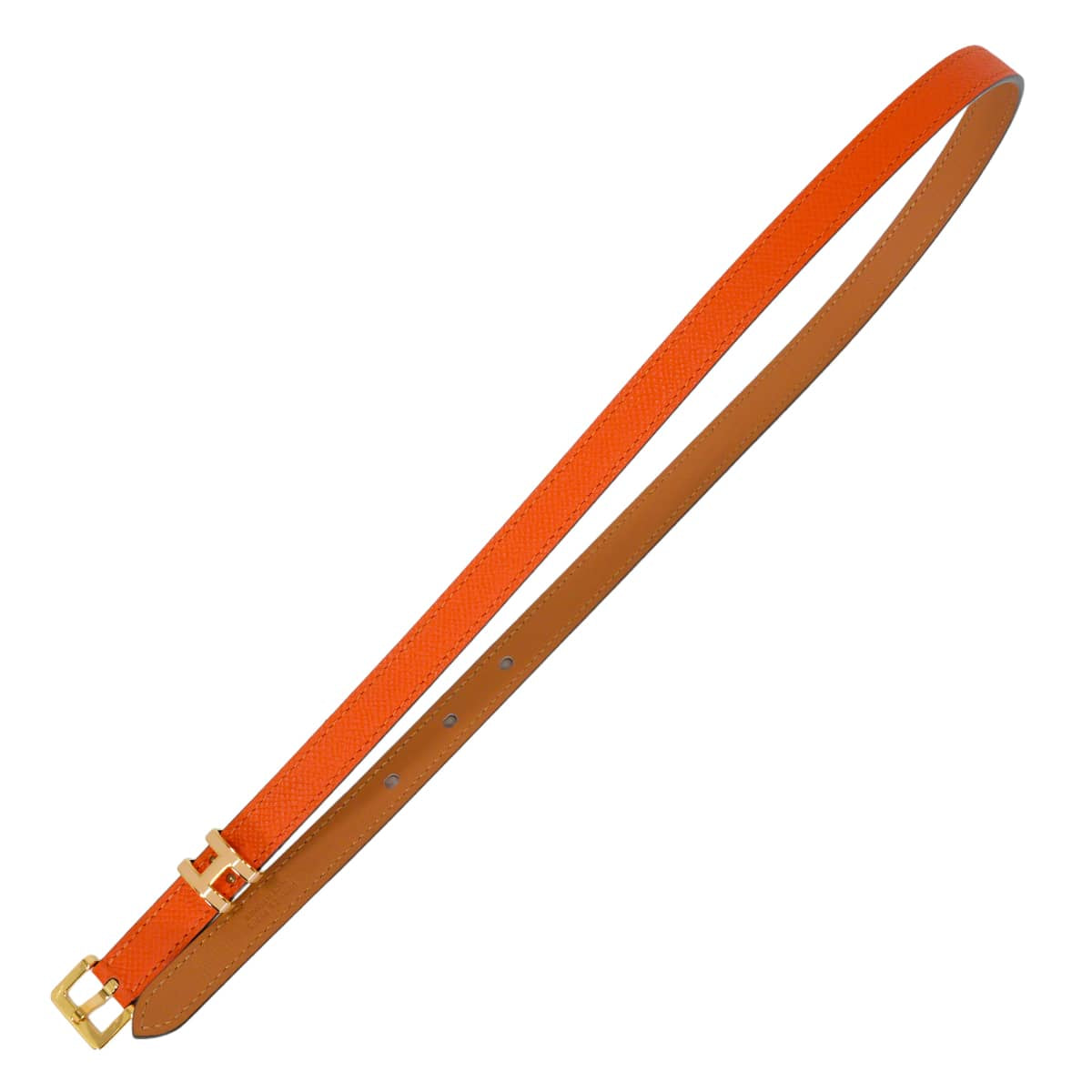 HERMES belt Pop H 15 Feu Orange Veau Epsom/Lacquer #70 Gold HW Stamp W[EXCELLENT][Authentic]