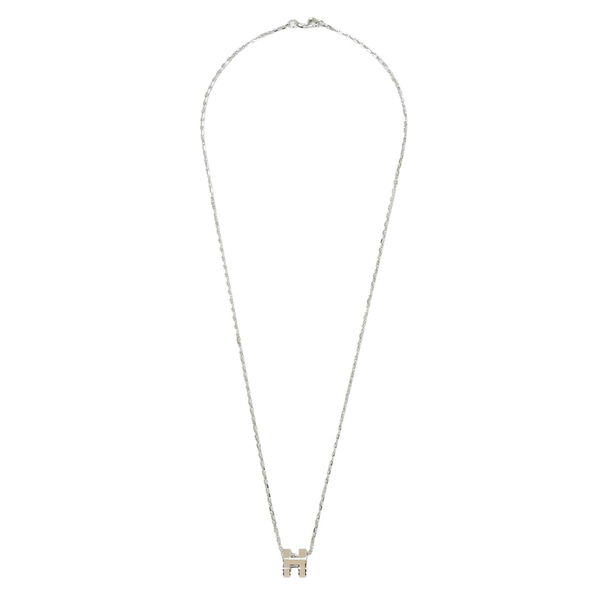 HERMES necklace Mini Pop HMarron Grace Shilver plated/Lacquer Silver HW[BRAND NEW][Authentic]