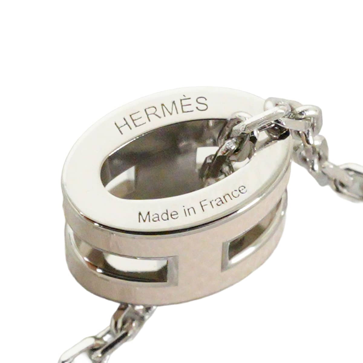 HERMES necklace Mini Pop HMarron Grace Shilver plated/Lacquer Silver HW[BRAND NEW][Authentic]