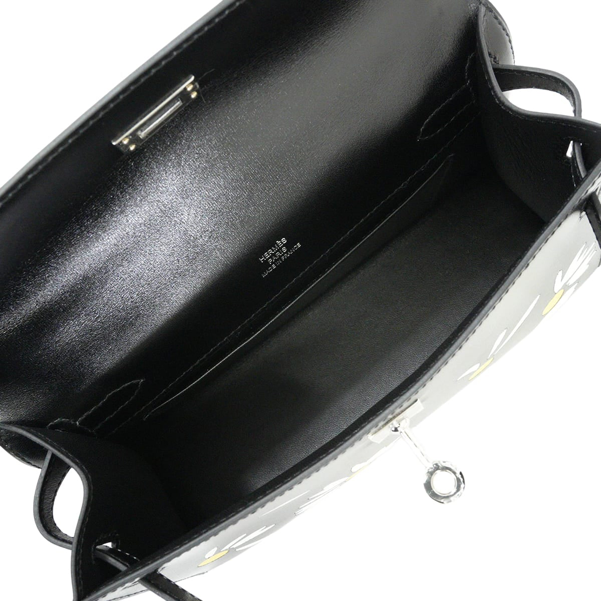 2026SS HERMES Handbag Pochette Kelly Daisy Noir (Black) Box Calf Silver HW Stamp Ｇ[BRAND NEW][Authentic]