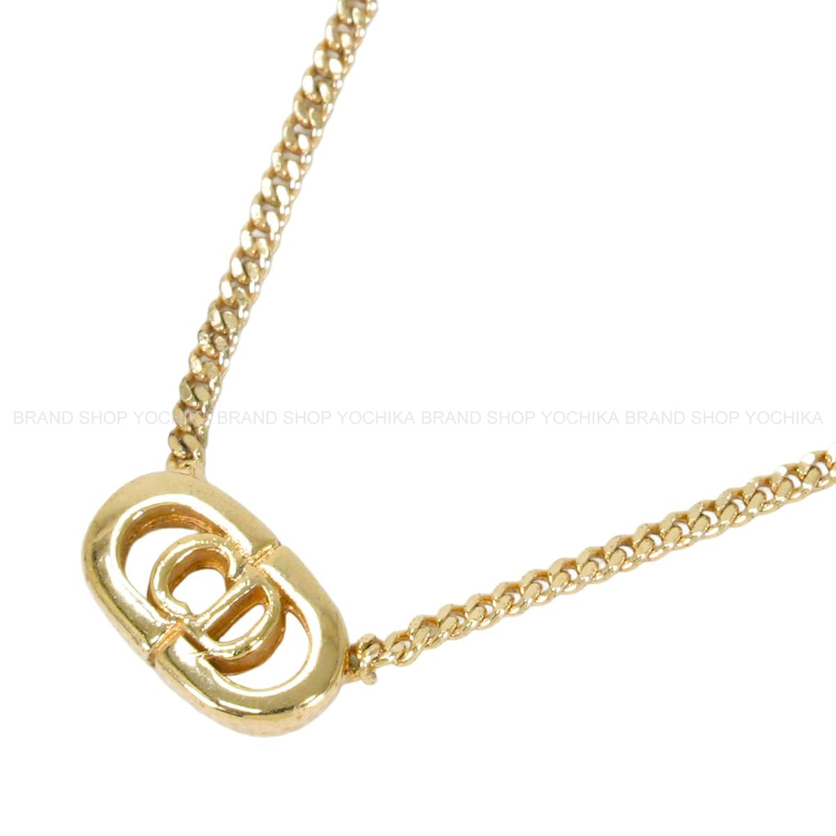 [Pre-loved] Dior necklace Vintage CD logo Gold[LIKE NEW][Authentic]