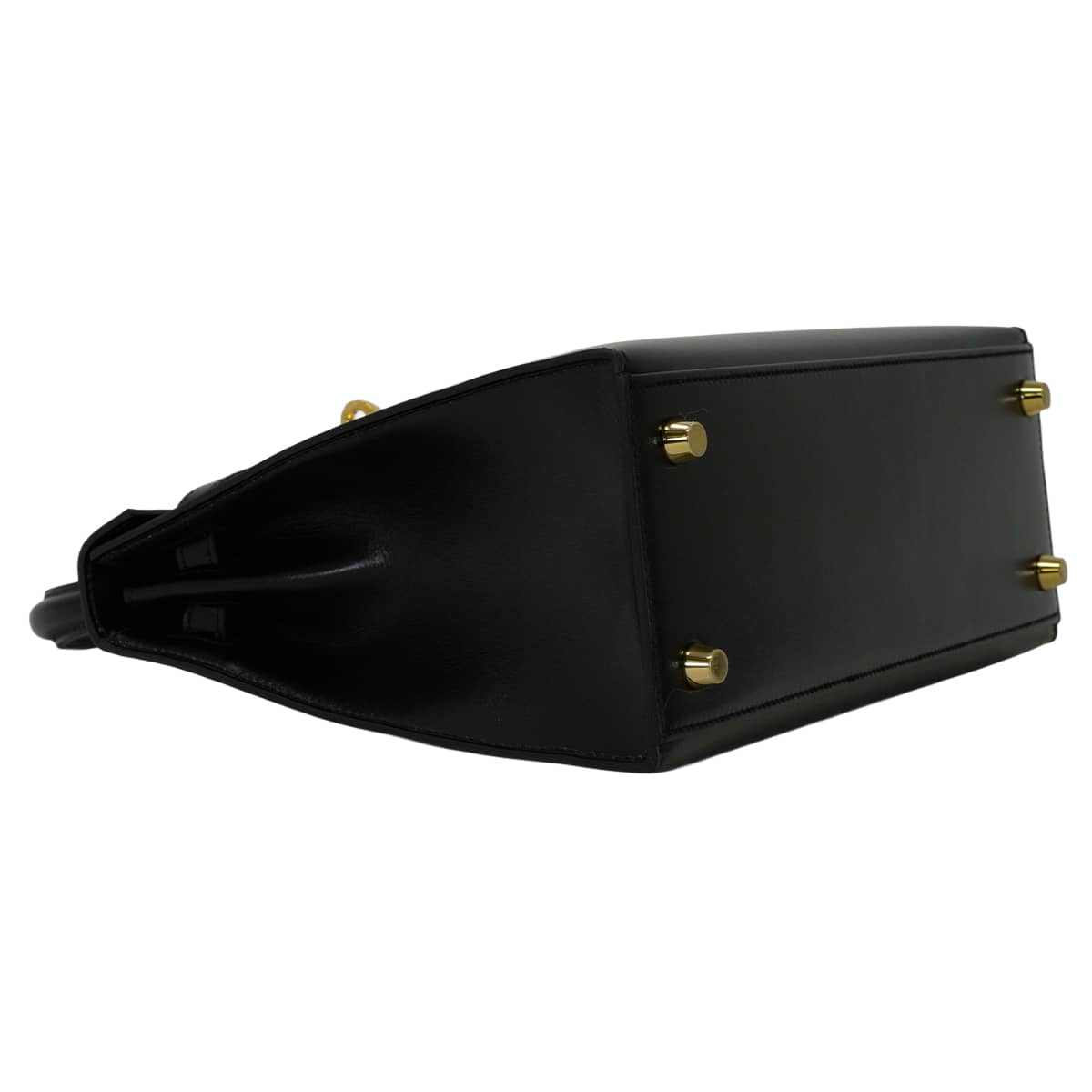 HERMES Shoulder bag Kelly25 Sellier Noir (Black) Box Calf Gold HW Stamp W[EXCELLENT][Authentic]