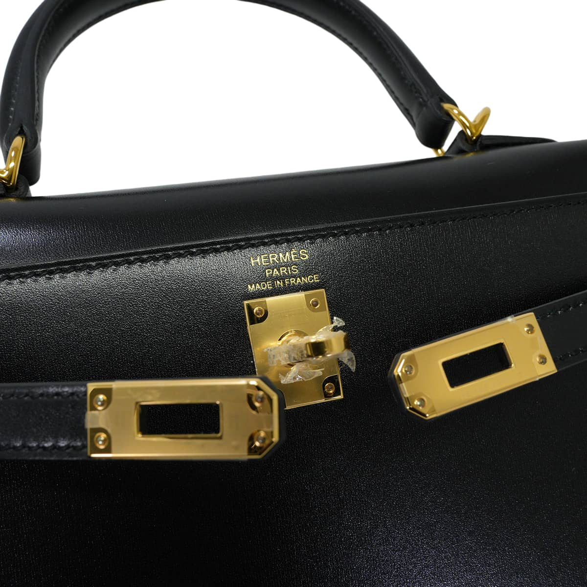 HERMES Shoulder bag Kelly25 Sellier Noir (Black) Box Calf Gold HW Stamp W[EXCELLENT][Authentic]