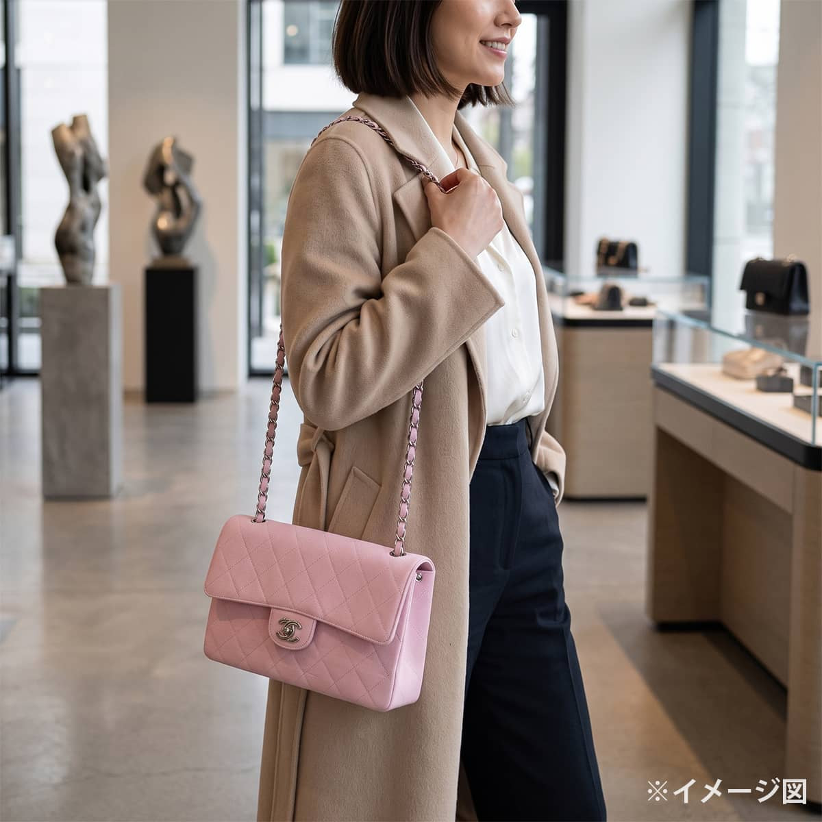 [Pre-loved] CHANEL Shoulder bag Matelasse 25 COCO Mark Chain Pink Cotton jersey Silver HW A01113[USED SA][Authentic]