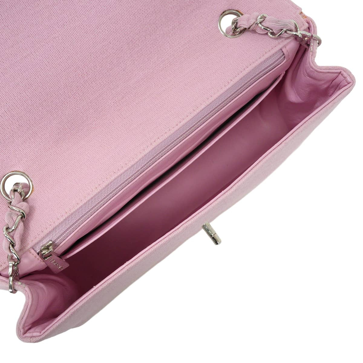 [Pre-loved] CHANEL Shoulder bag Matelasse 25 COCO Mark Chain Pink Cotton jersey Silver HW A01113[USED SA][Authentic]