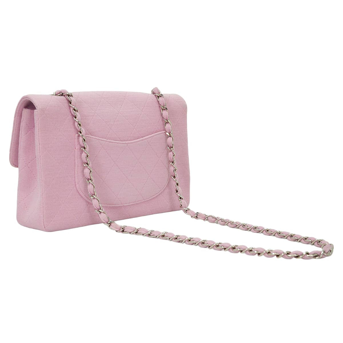 [Pre-loved] CHANEL Shoulder bag Matelasse 25 COCO Mark Chain Pink Cotton jersey Silver HW A01113[USED SA][Authentic]