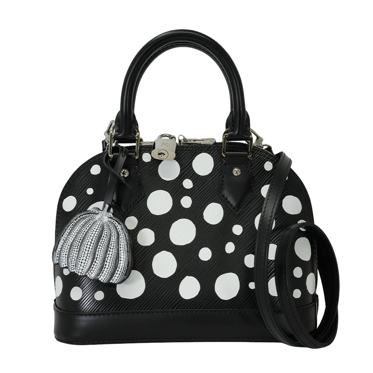 [Pre-loved] LOUIS VUITTON Handbag LV×YK Yayoi Kusama Alma BB Infinity Dots Noir (Black)/Blanc (White) Epi Silver HW M21699[LIKE NEW][Authentic]