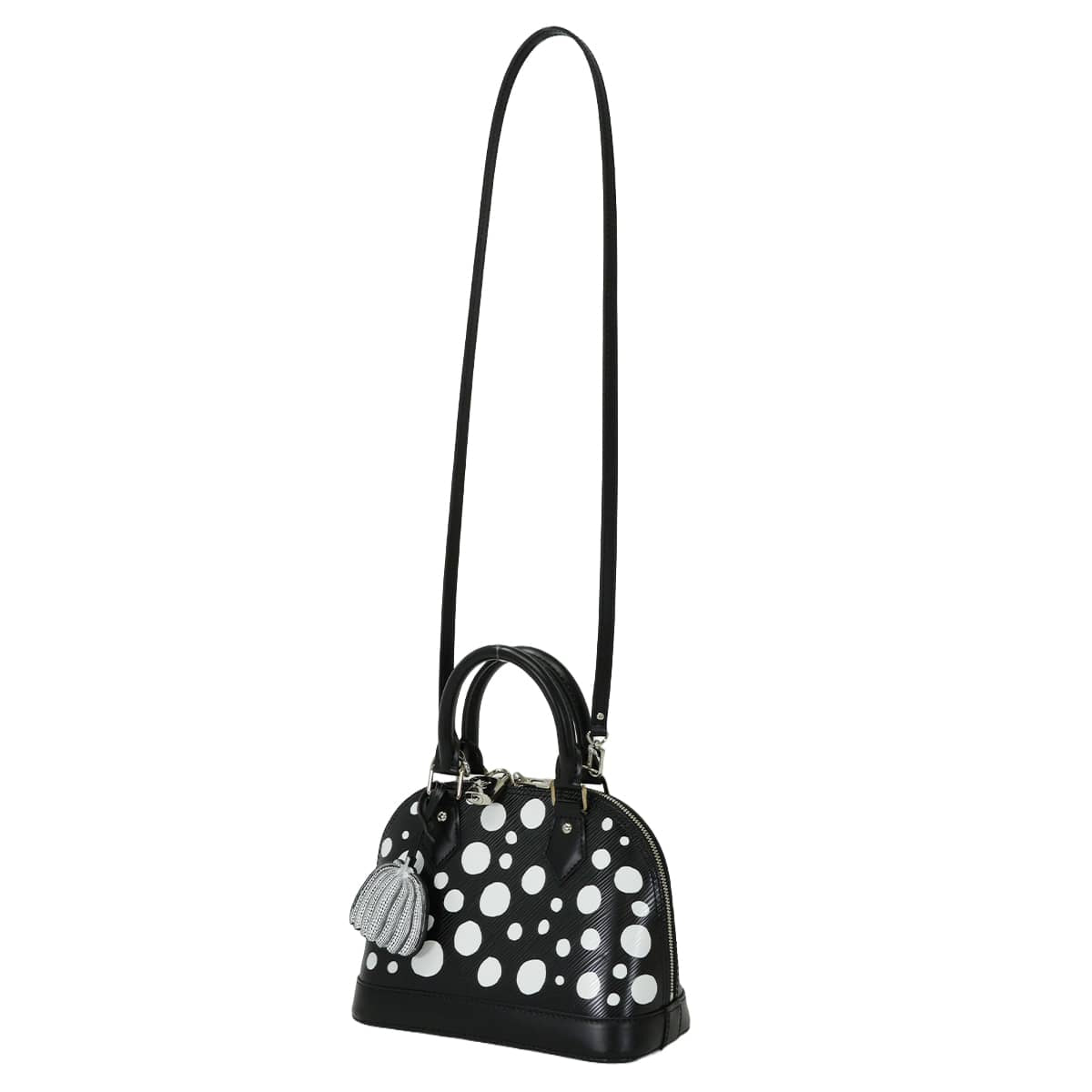 [Pre-loved] LOUIS VUITTON Handbag LV×YK Yayoi Kusama Alma BB Infinity Dots Noir (Black)/Blanc (White) Epi Silver HW M21699[LIKE NEW][Authentic]
