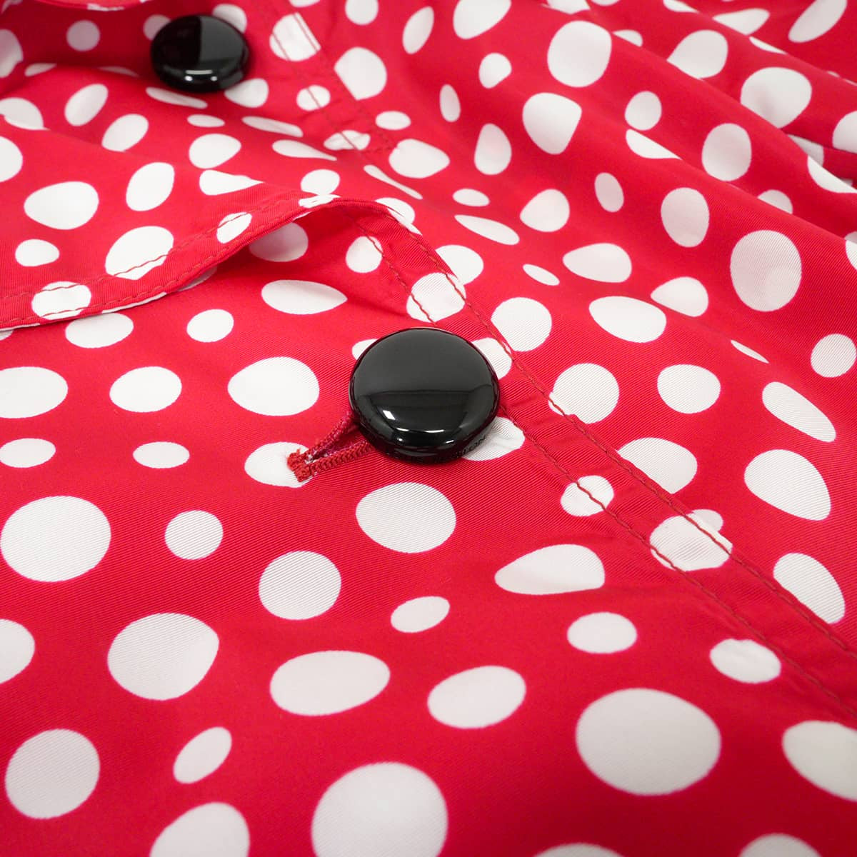 [Pre-loved] LOUIS VUITTON Trench coat LV×YK Yayoi Kusama Infinity Dots Red/Blanc (White) Nylon/Silk #36 (155 / 84A) Gold HW[LIKE NEW][Authentic]