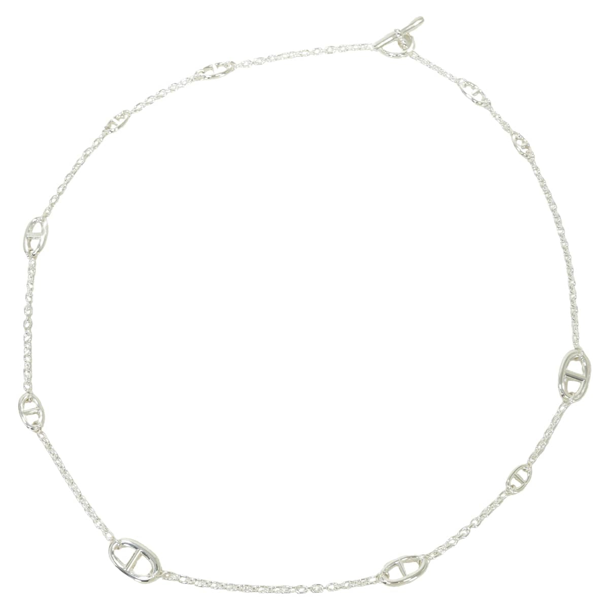 HERMES necklace Long Farandole Chaine d'Ancre 80 Silver Silver925 (SV925 Ag925)[EXCELLENT][Authentic]