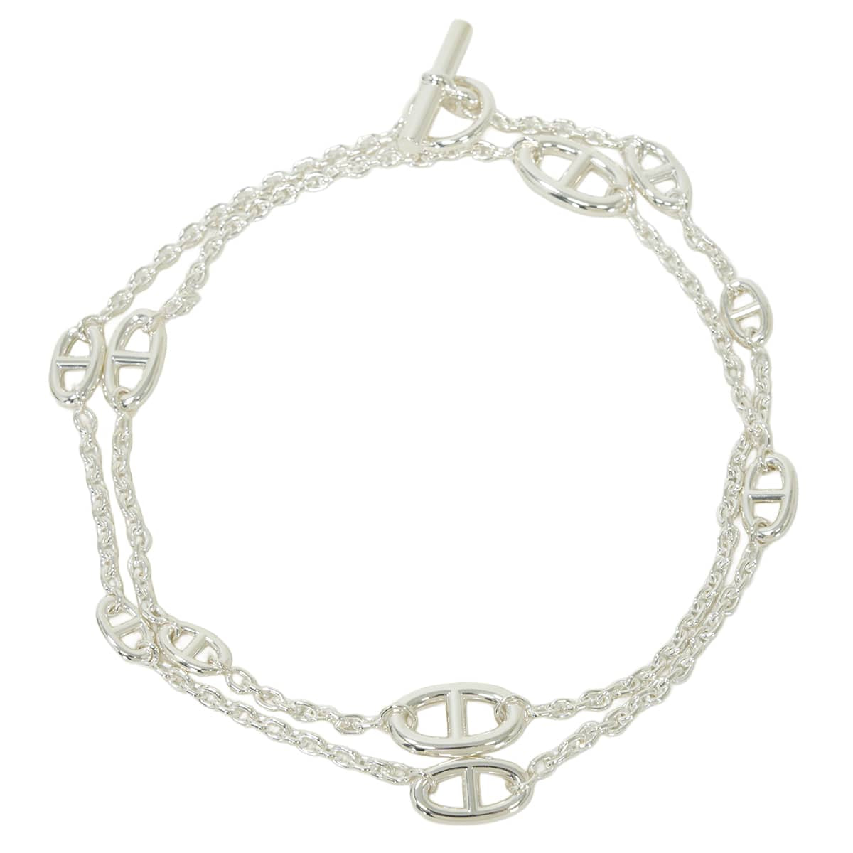 HERMES necklace Long Farandole Chaine d'Ancre 80 Silver Silver925 (SV925 Ag925)[EXCELLENT][Authentic]