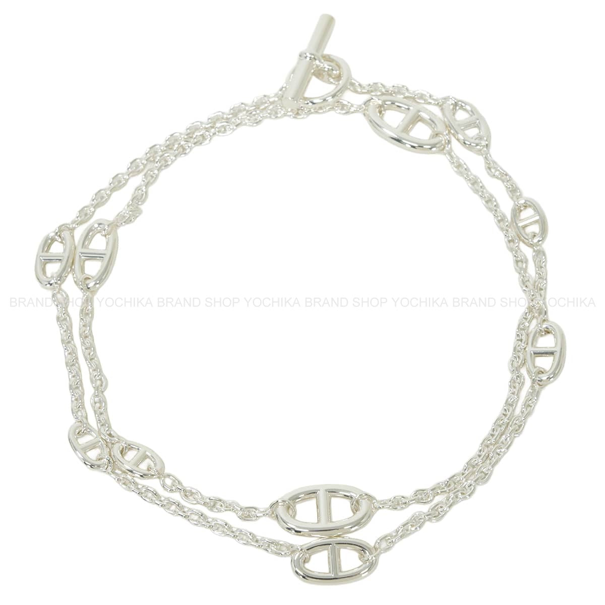 HERMES necklace Long Farandole Chaine d'Ancre 80 Silver Silver925 (SV925 Ag925)[EXCELLENT][Authentic]