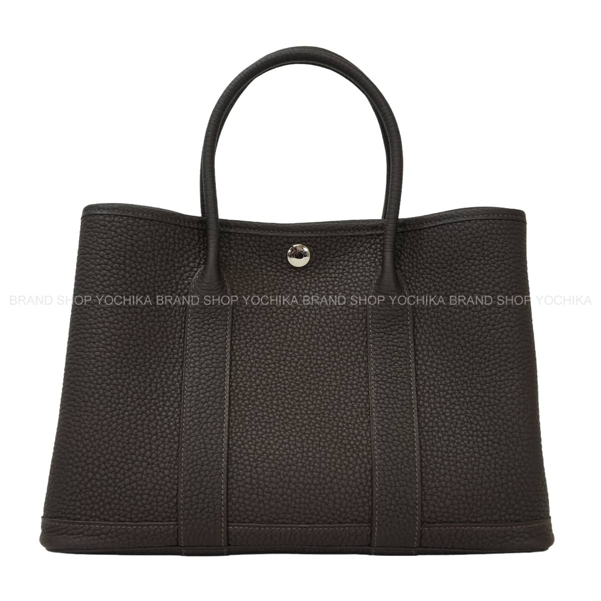 HERMES tote bag Garden Party 30 TPM Bai Brun Veau Negonda Silver HW Stamp G[BRAND NEW][Authentic]