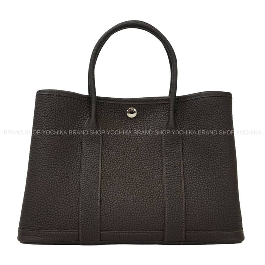 HERMES tote bag Garden Party 30 TPM Bai Brun Veau Negonda Silver HW Stamp G[BRAND NEW][Authentic]