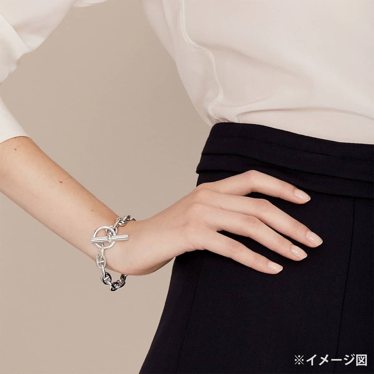HERMES bracelet Chaine D'ancre PM 18 Links Silver Silver925 (SV925 Ag925)[EXCELLENT][Authentic]