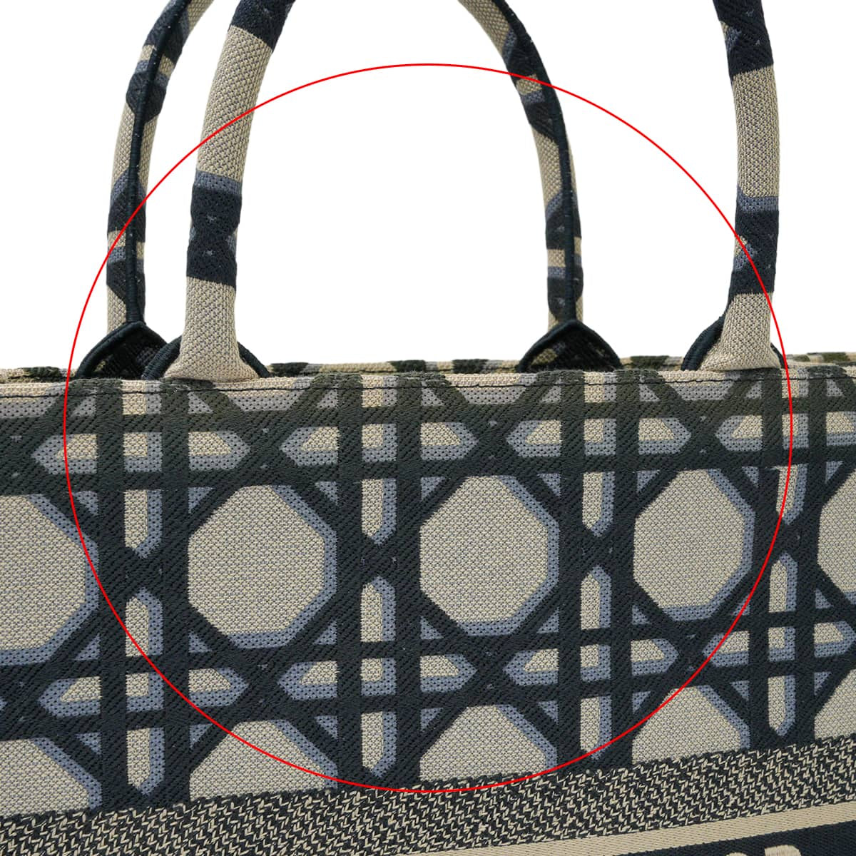 Dior tote bag Book Tote Macro Cannage/Embroidery Large Navy/Blue Cotton Canvas M1286ZZAU_M828_TU[EXCELLENT][Authentic]