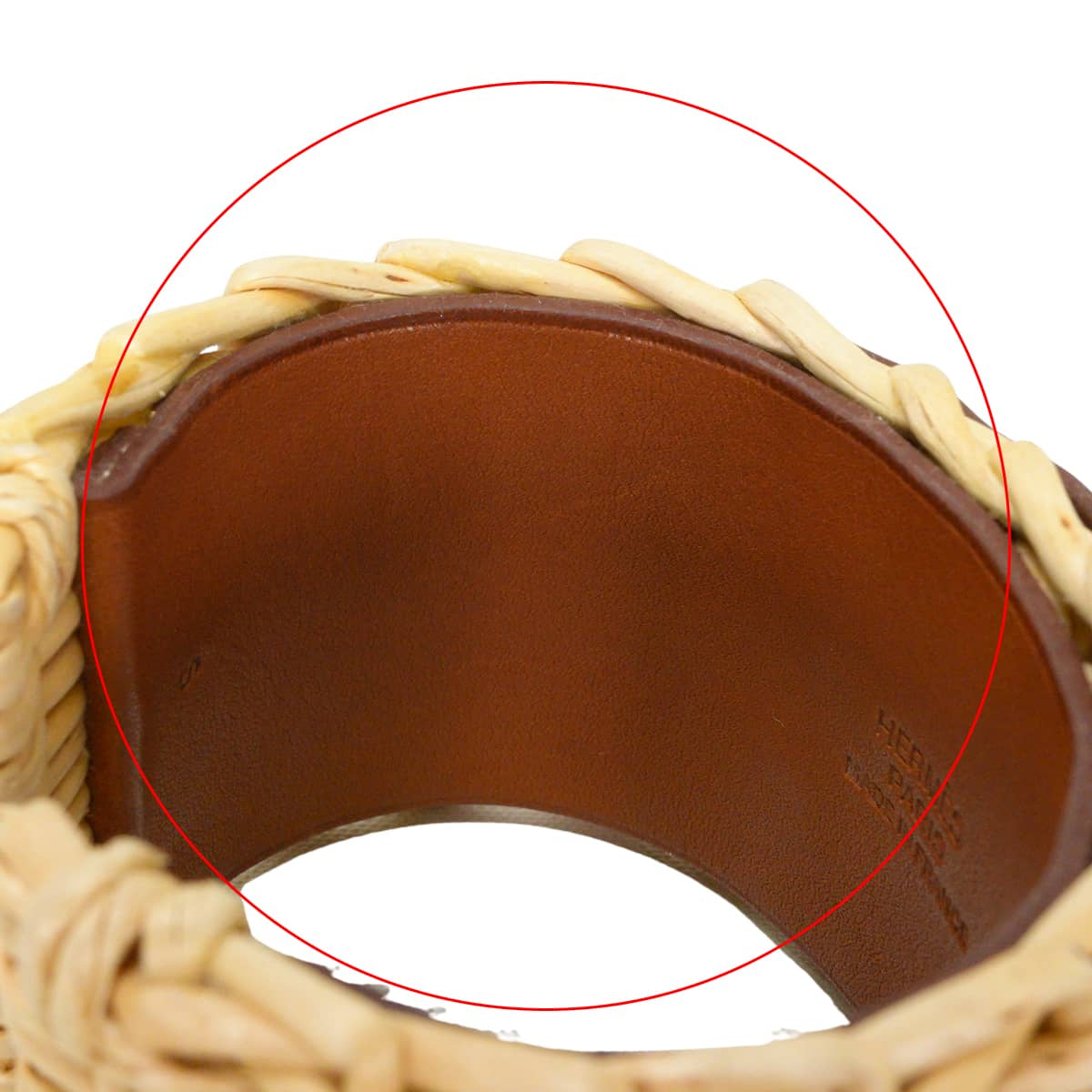 [Pre-loved] HERMES bracelet Collier de Chien Medor Picnic Bangle Fauve Veau Barenia Rattan Silver HW Stamp X[LIKE NEW][Authentic]