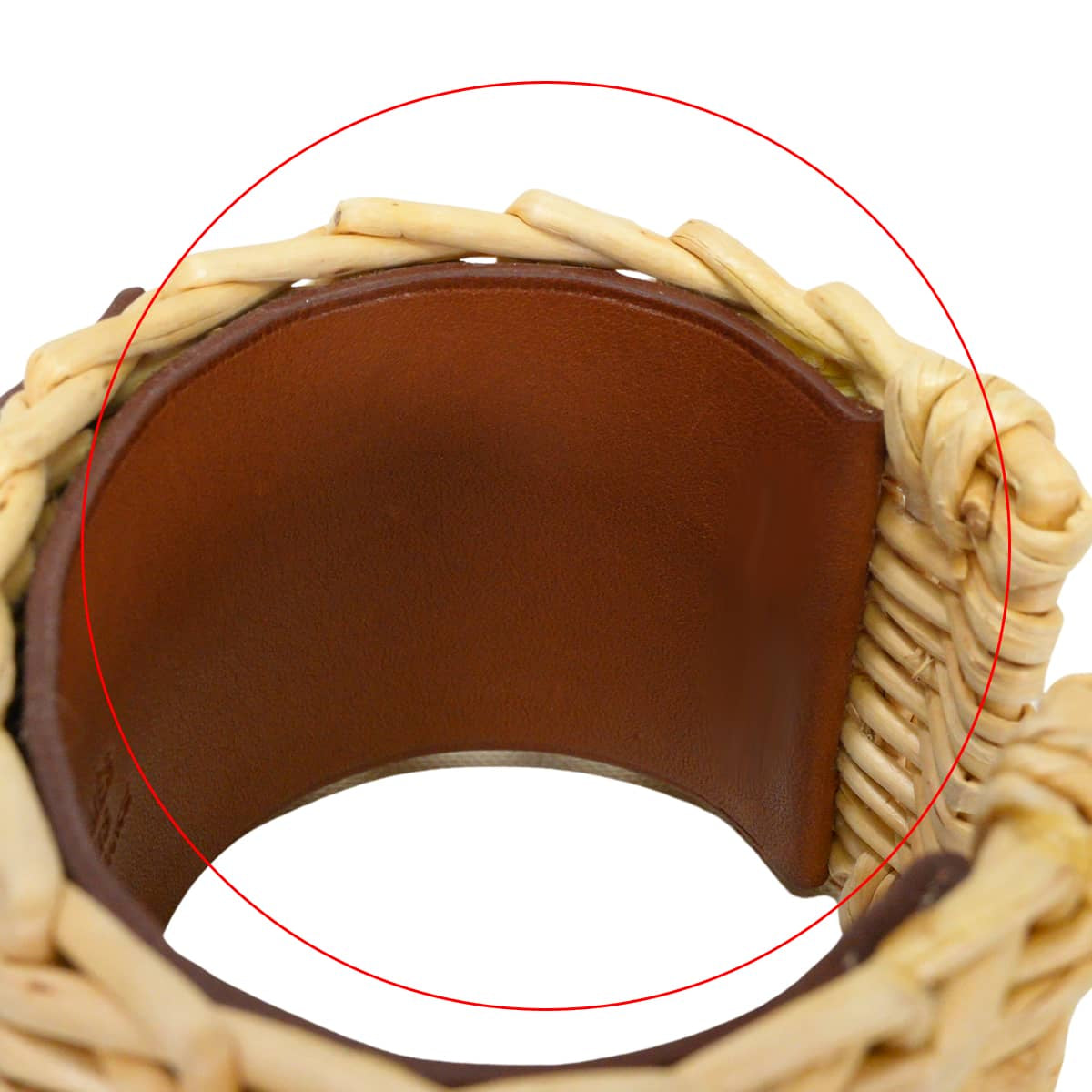 [Pre-loved] HERMES bracelet Collier de Chien Medor Picnic Bangle Fauve Veau Barenia Rattan Silver HW Stamp X[LIKE NEW][Authentic]