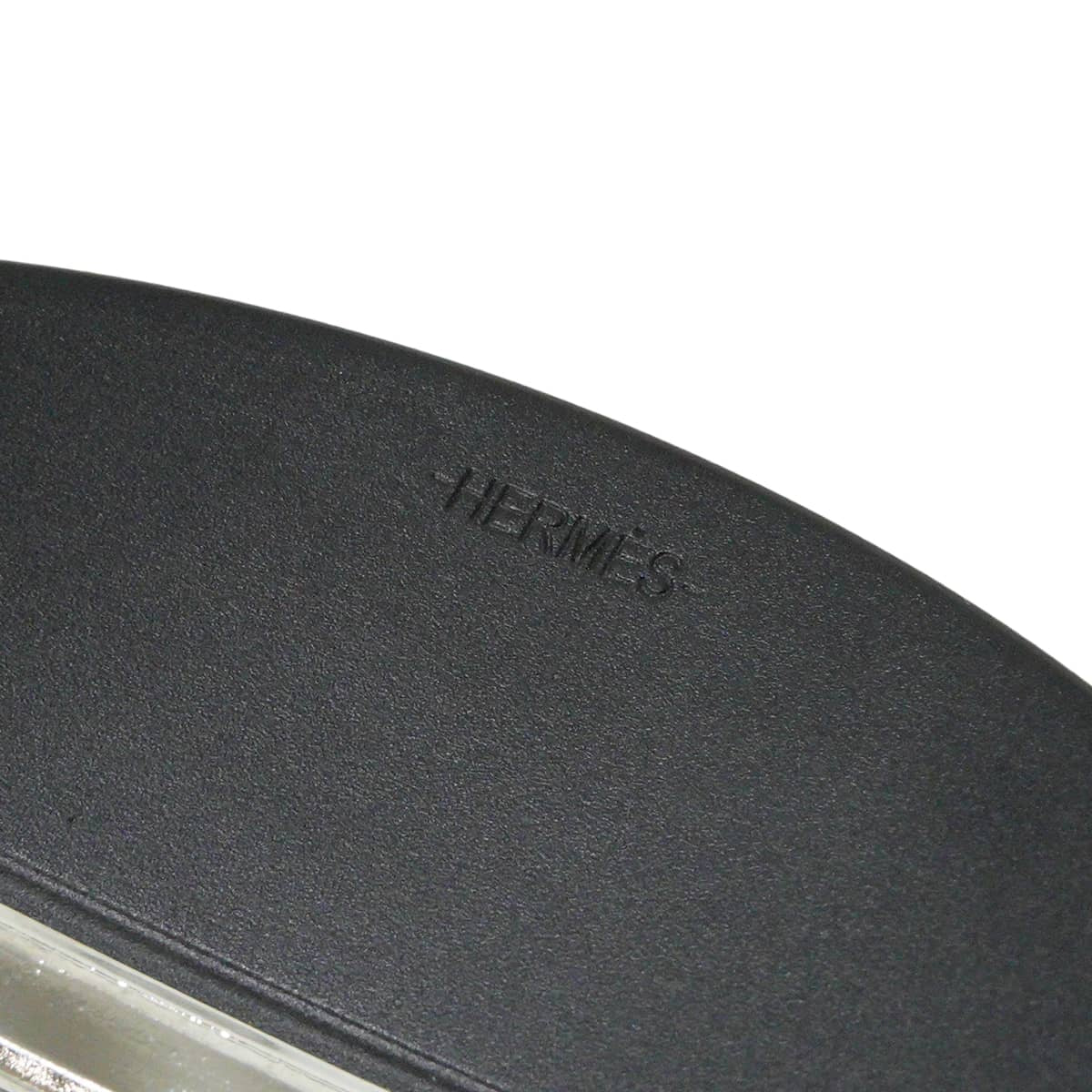 [Pre-loved] HERMES barretter Hair clip PM Chaine D'ancre Noir (Black) Aluminum Silver HW[LIKE NEW][Authentic]