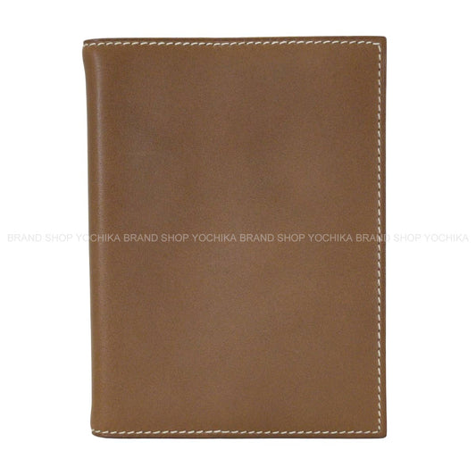 [Pre-loved] HERMES Notebook cover Agenda Cover GM Plume Print Etoupe/Ebene Veau Swift Silver HW Stamp □M[LIKE NEW][Authentic]