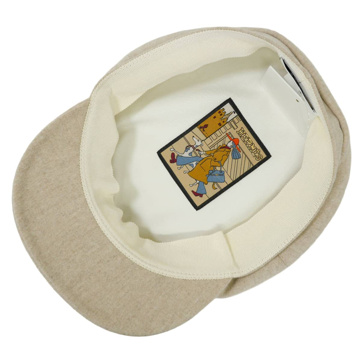 [Pre-loved] HERMES Casquette Hat Sellier buttons Deauville Beige Cashmere Silver HW[LIKE NEW][Authentic]