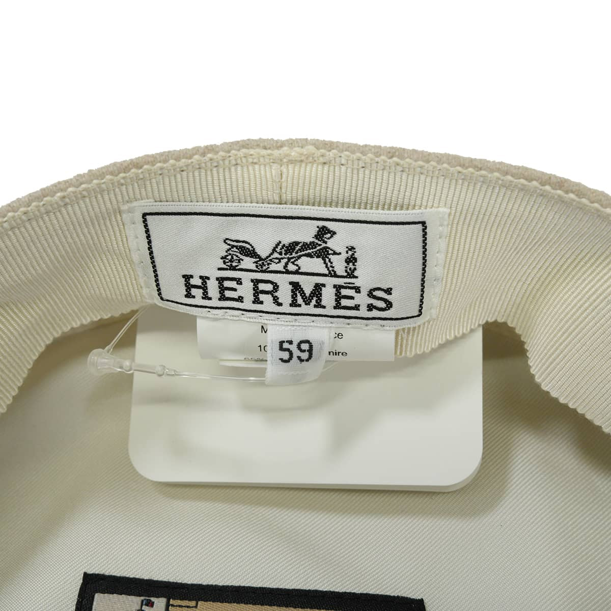 [Pre-loved] HERMES Casquette Hat Sellier buttons Deauville Beige Cashmere Silver HW[LIKE NEW][Authentic]