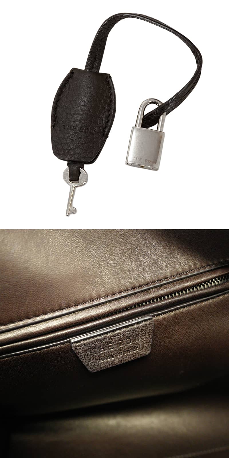 [Pre-loved] The Row Handbag INDIA 12.00Deep Brown Deerskin Silver HW W1595L23[LIKE NEW][Authentic]