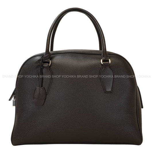 [Pre-loved] The Row Handbag INDIA 12.00Deep Brown Deerskin Silver HW W1595L23[LIKE NEW][Authentic]